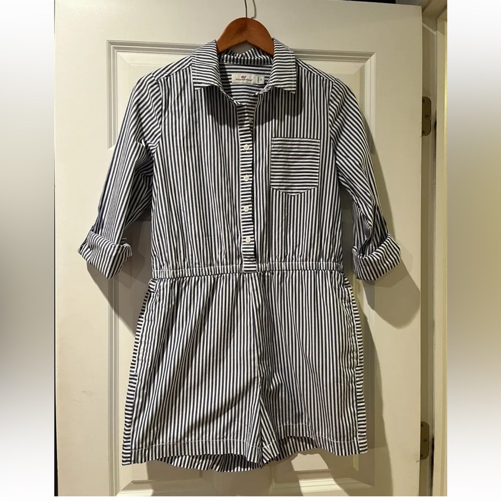 Vineyard Vines Women’s Blue and White Romper 4